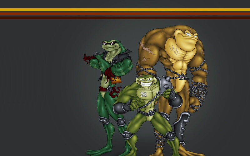 Frog warriors in chains