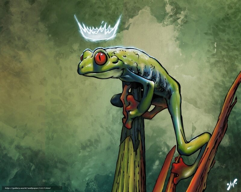 frog with glowing crown