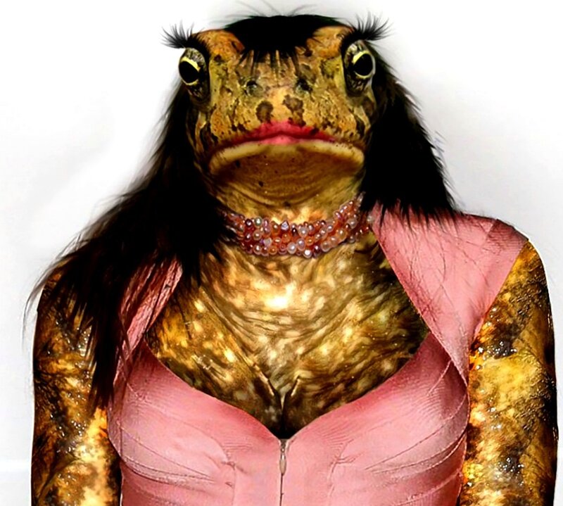 Frog Woman in Pink Dress