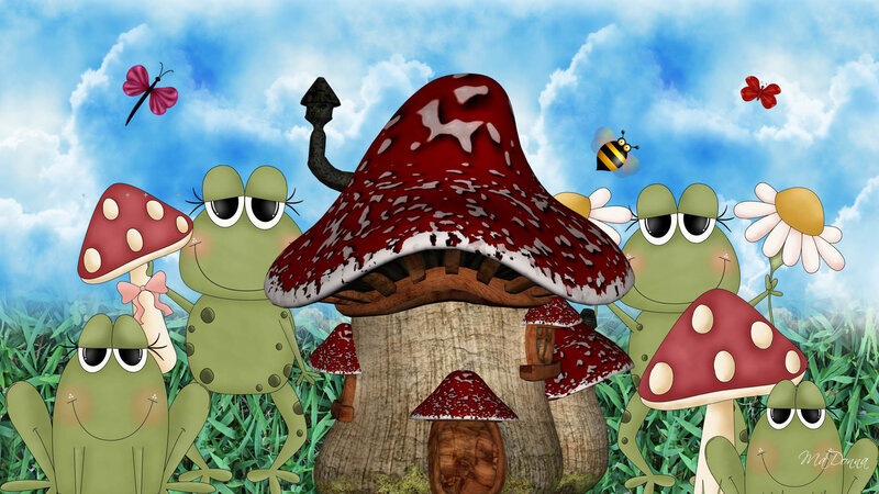 Frogs in Mushroom Village