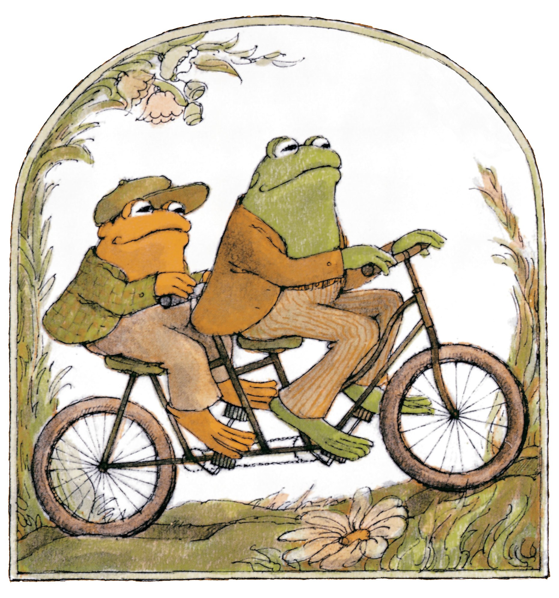 Frogs on a tandem bicycle
