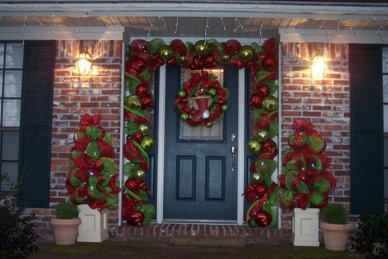 Front Door with Holiday Decor