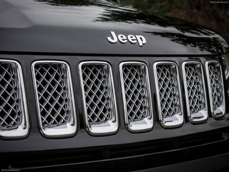 Front Grille of a Black Jeep