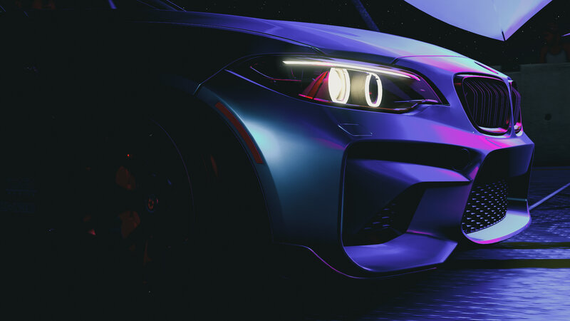 Front of a Blue Car
