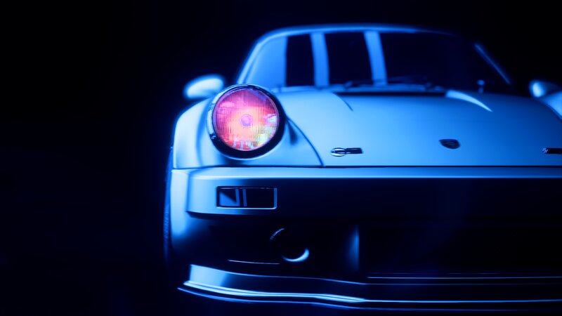 Front of a Car — Blue, Dramatic