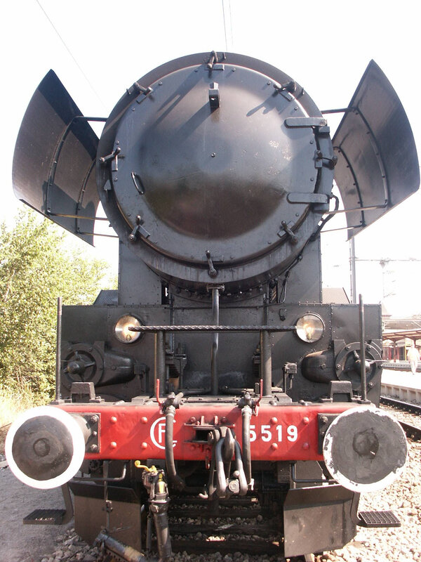front of a steam locomotive
