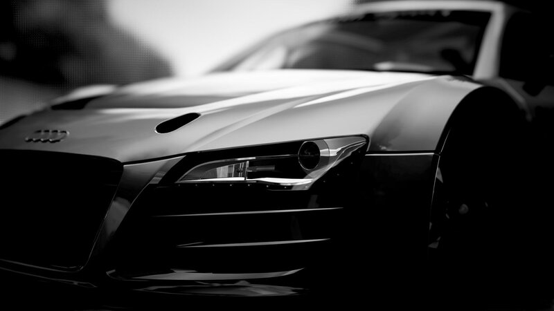 Front of Black Car — Dramatic, Photograph, Headlight