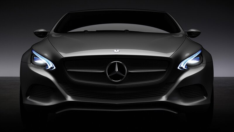 Front of Black Car — Dramatic, Photograph, Headlights, Grille, Logo