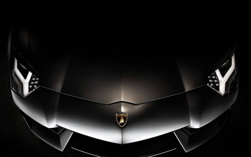 Front of Black Lamborghini