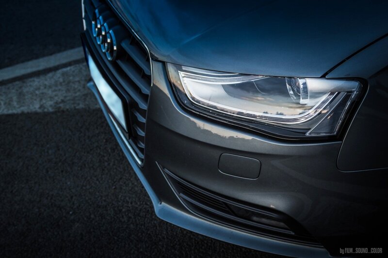 Front of Blue Audi Car