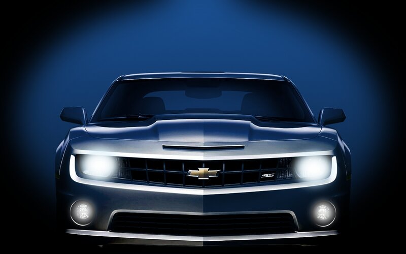 Front of Blue Car