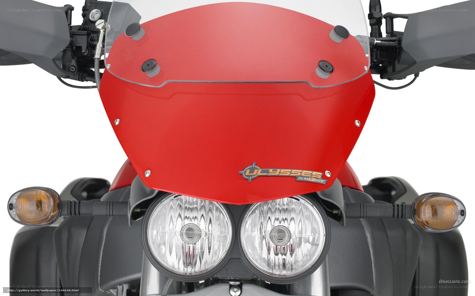 front of red motorcycle