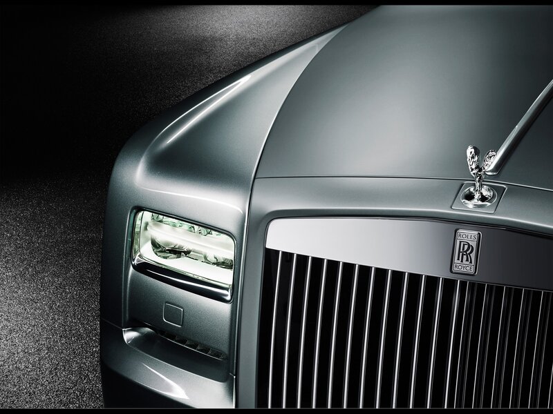 Front of Silver Rolls-Royce — Dramatic