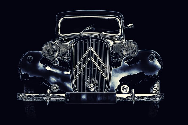 Front of Vintage Car — Black