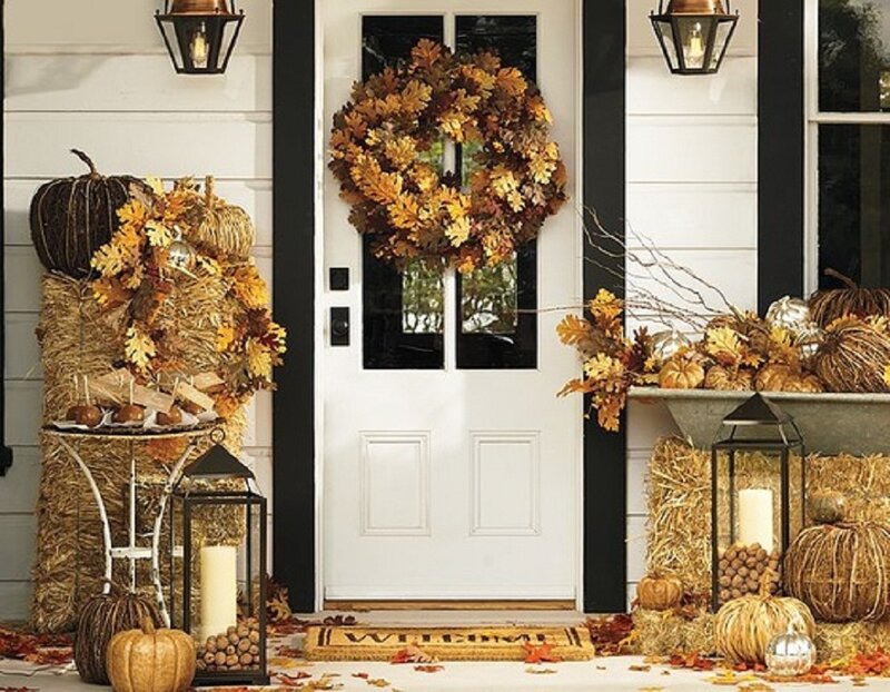 Front Porch with Autumn Decor