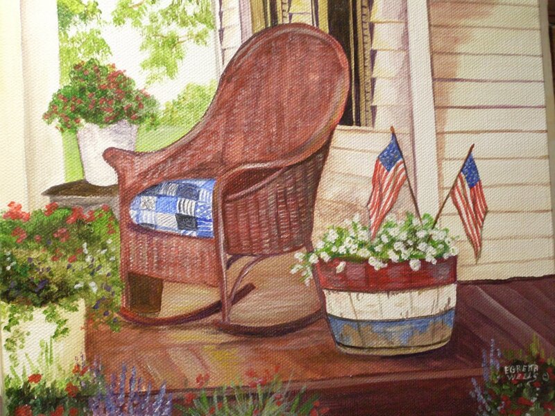 Front porch with rocking chair