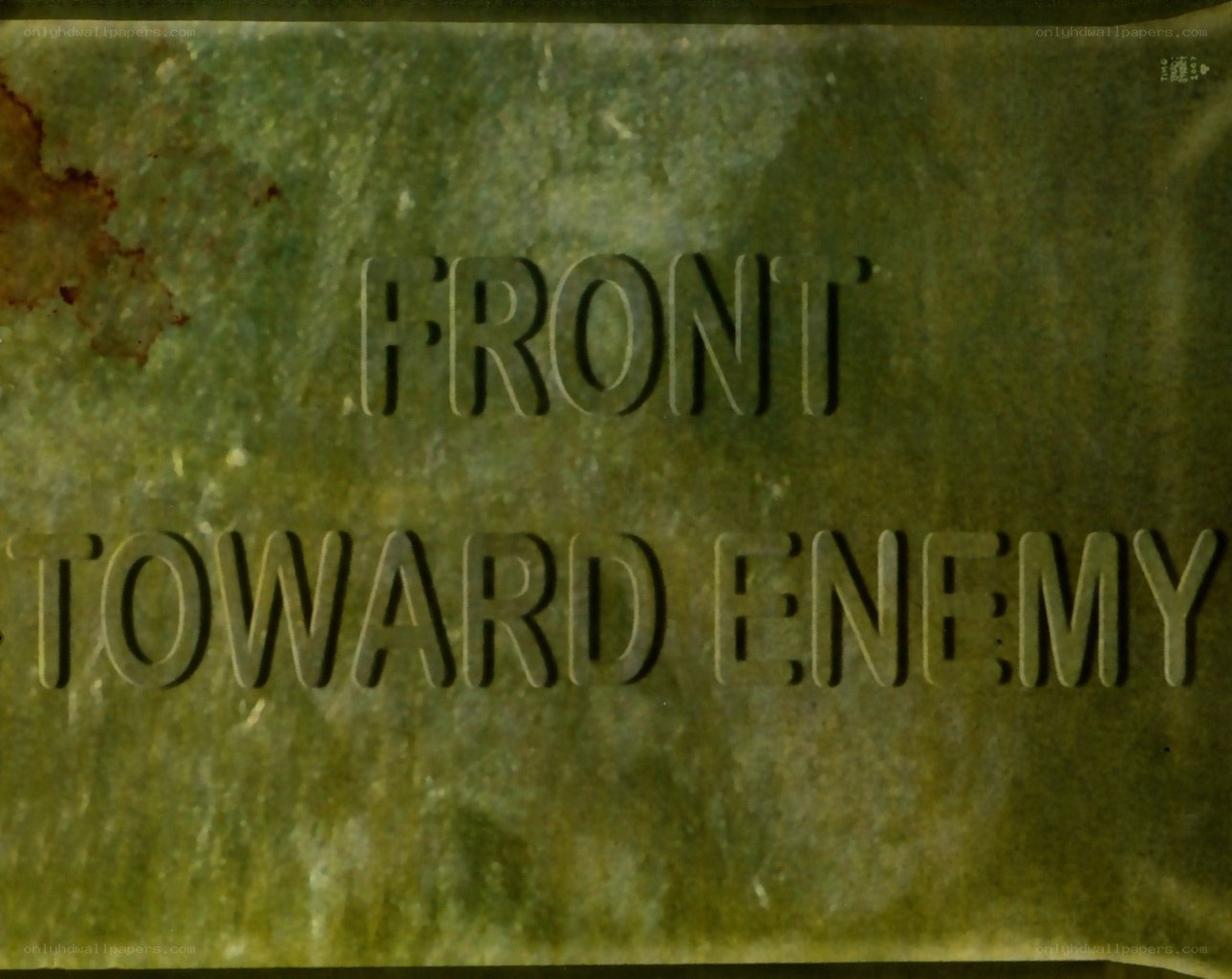front toward enemy sign