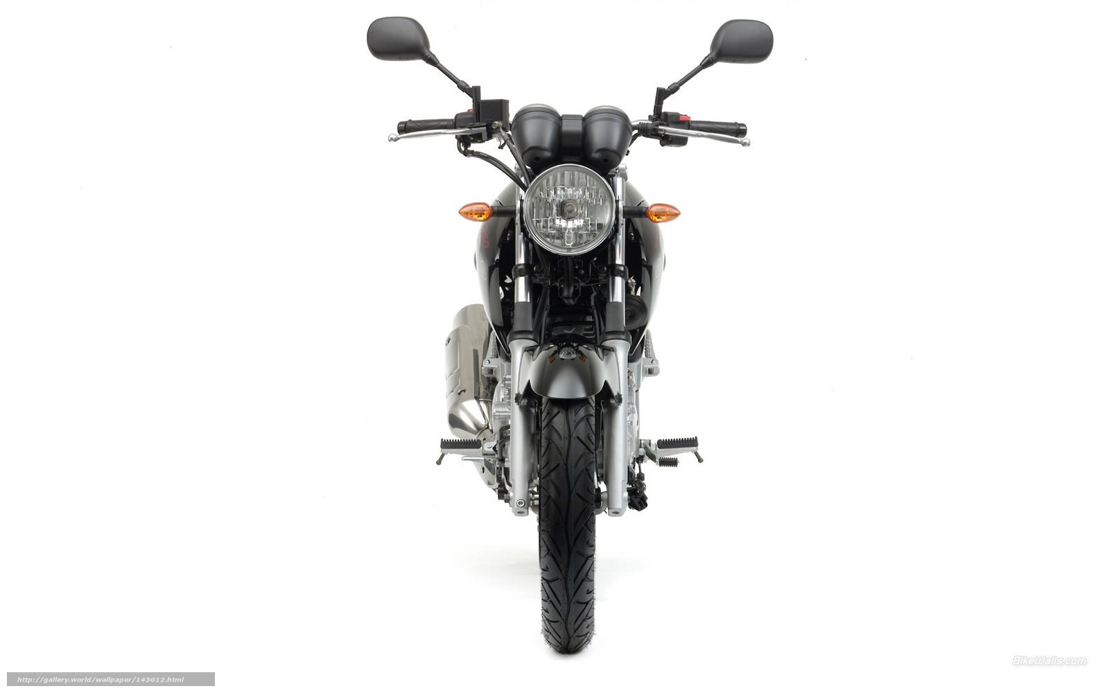 front view of a black motorcycle
