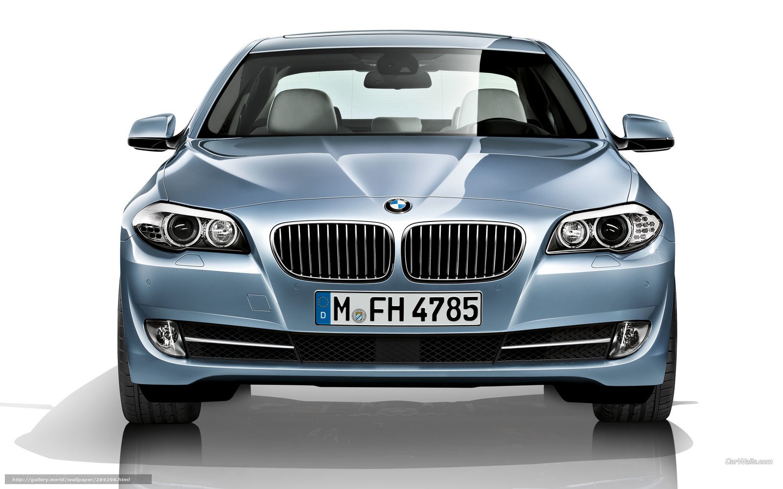 Front view of a blue BMW 5 Series