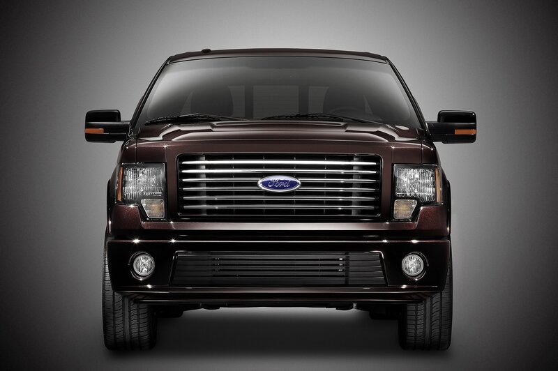 front view of a brown Ford truck