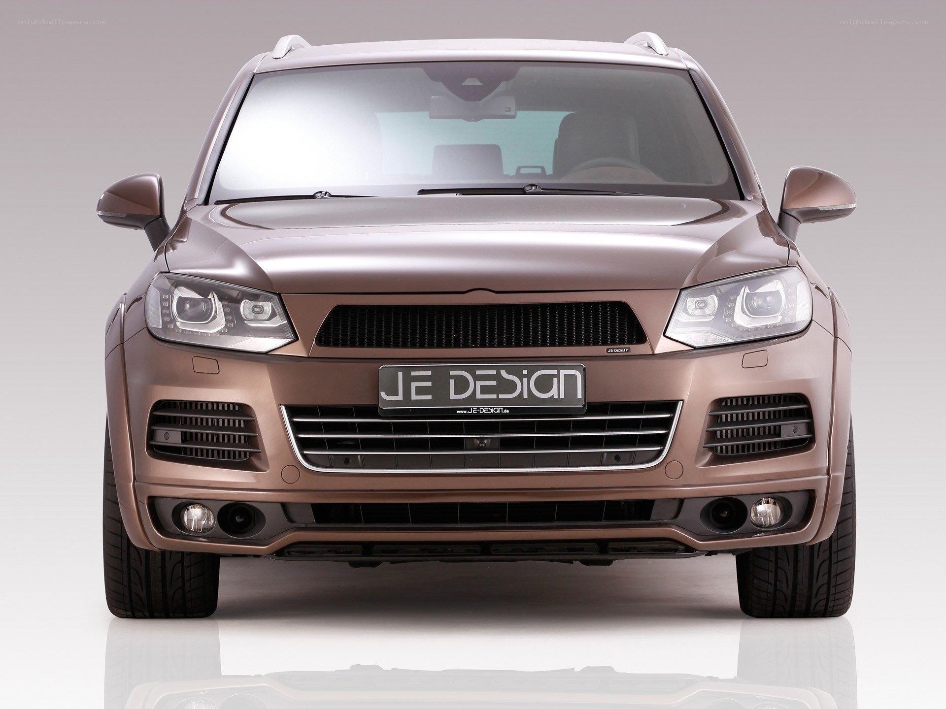 front view of a brown SUV
