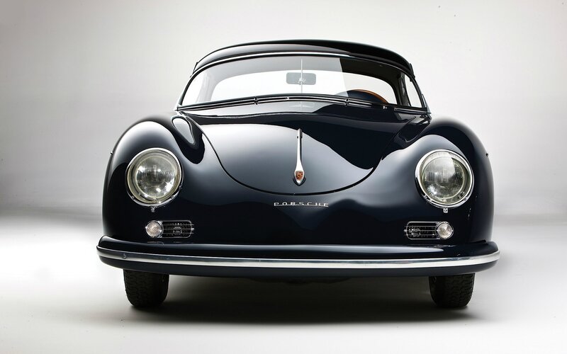 Front view of a classic Porsche