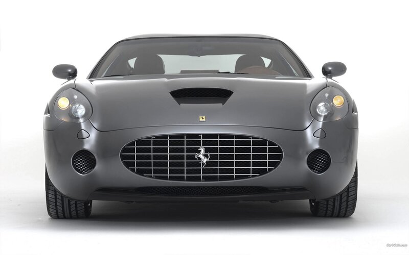 front view of a gray ferrari car
