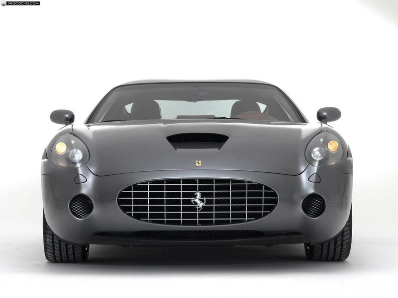 front view of a gray ferrari car