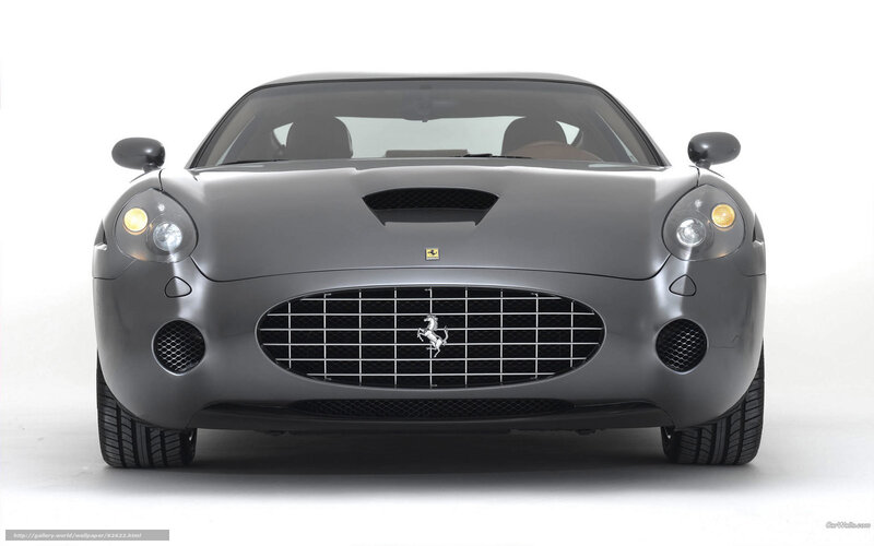 Front view of a gray Ferrari