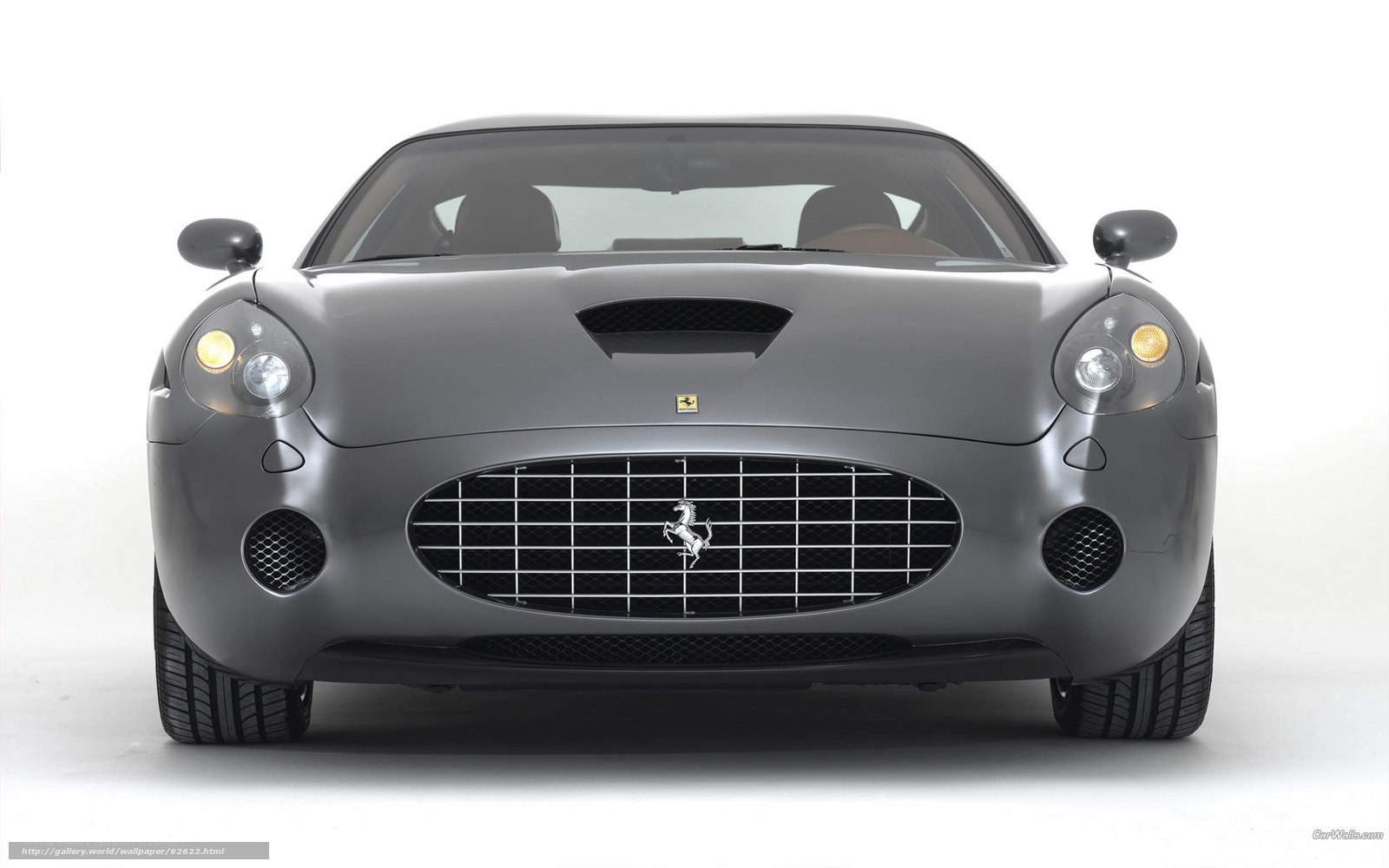 Front view of a gray Ferrari