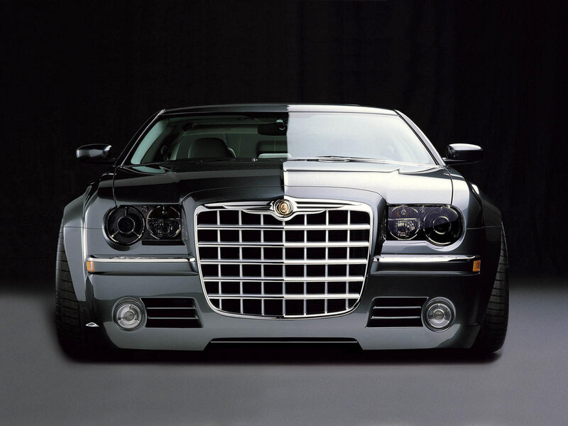 front view of a luxury car