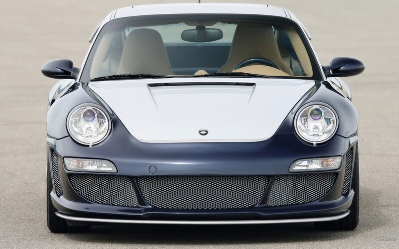front view of a luxury sports car