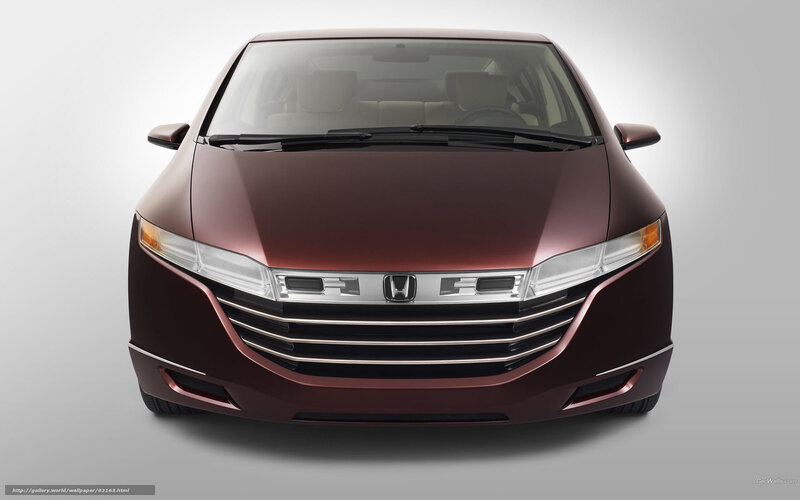 Front view of a maroon Honda minivan