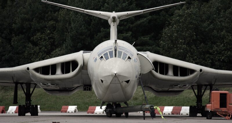 Front view of a military aircraft