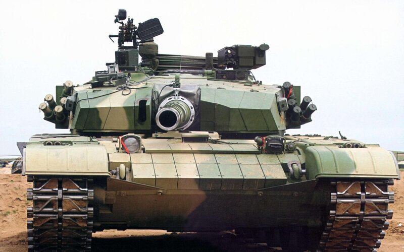 Front view of a military tank