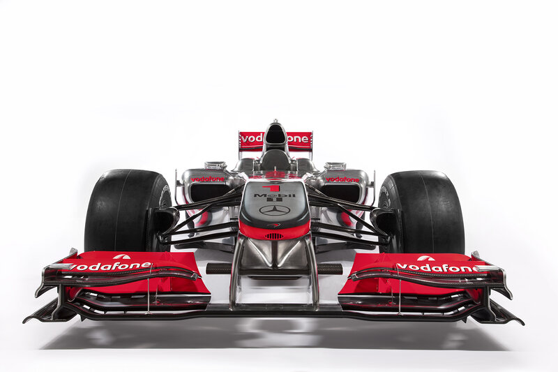 Front view of a racing car