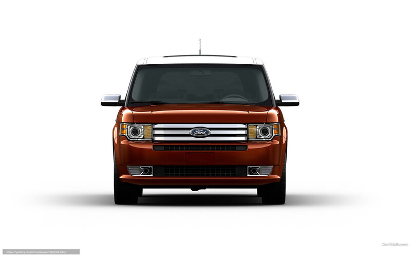 front view of a red ford flex