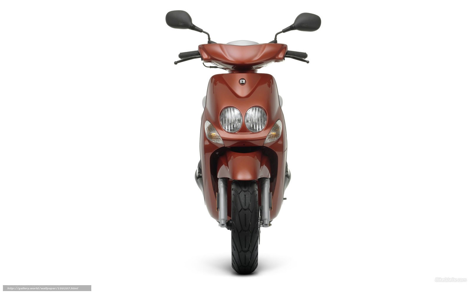 front view of a red scooter