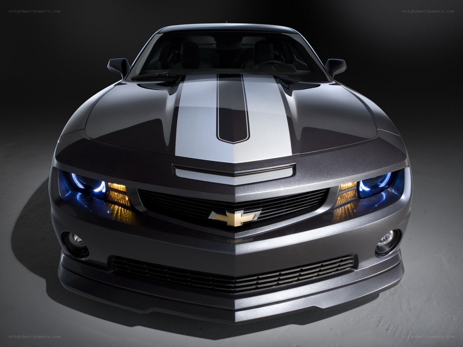 front view of a silver car