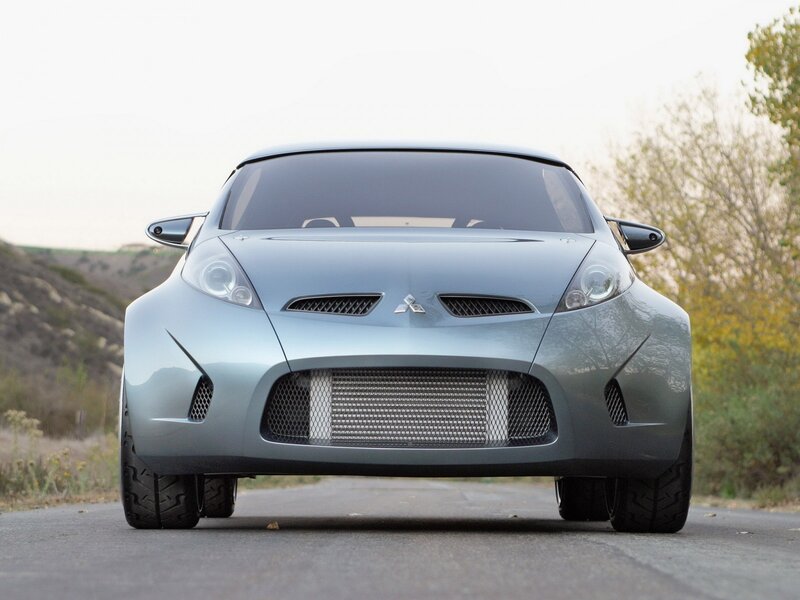 front view of a silver concept car
