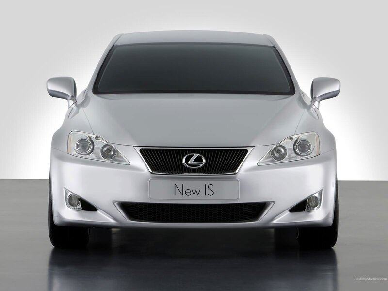 Front view of a silver Lexus IS