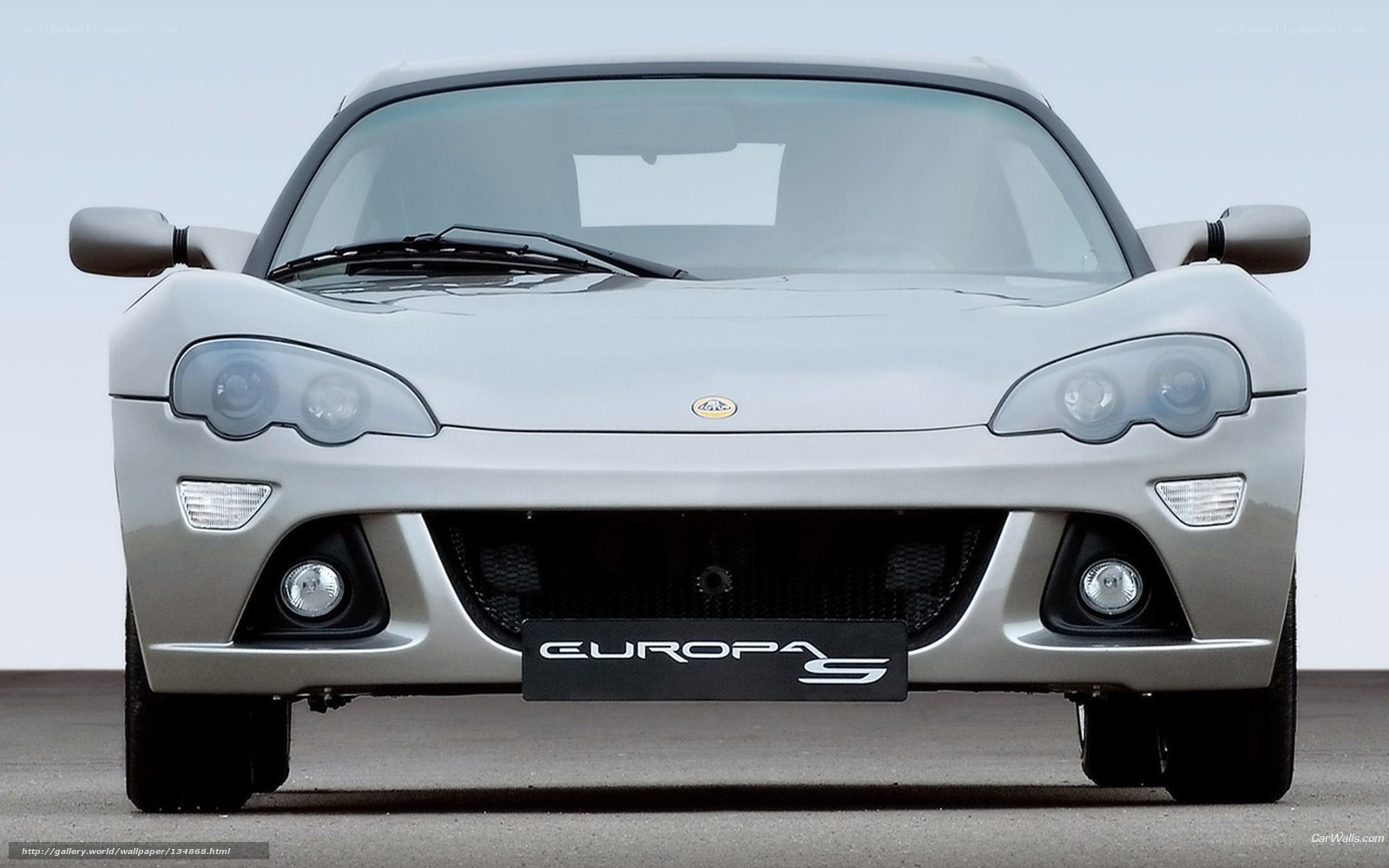 Front view of a silver Lotus Europa S