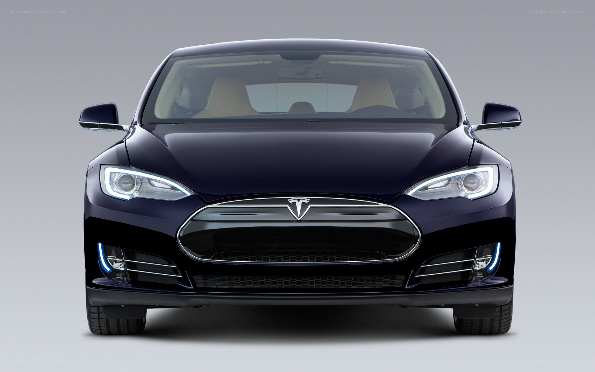 Front view of a Tesla Model S
