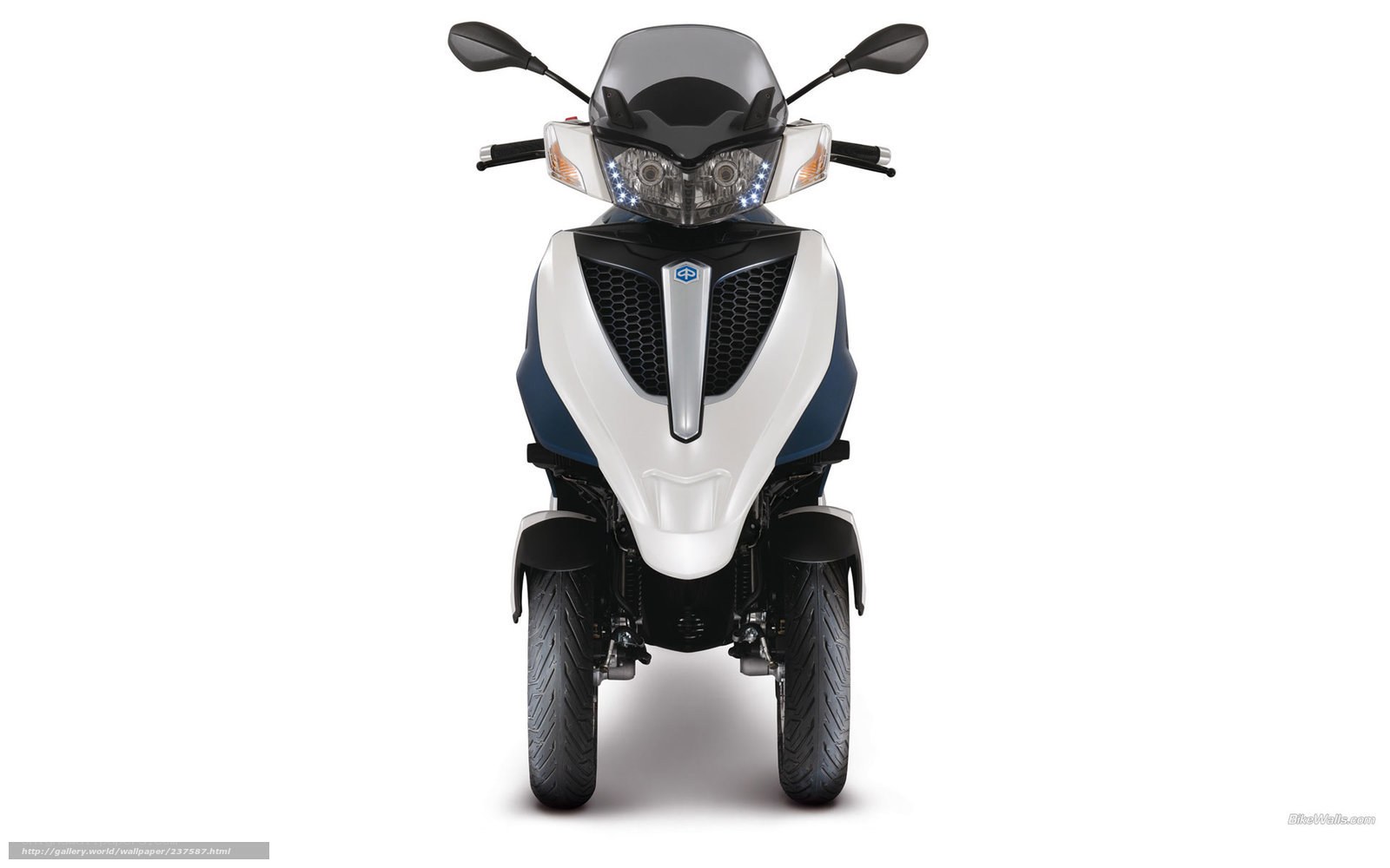 front view of a three-wheeled scooter