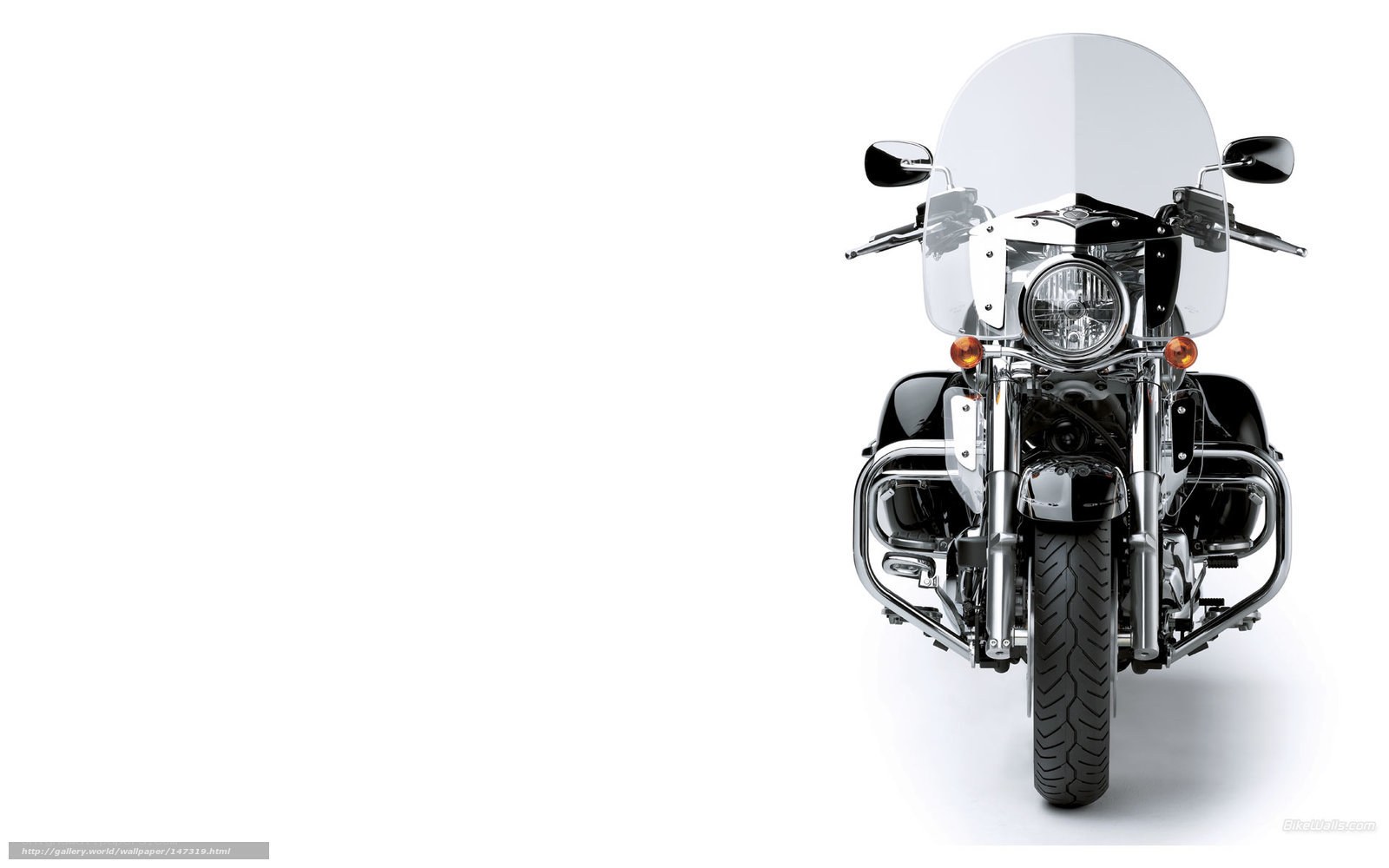 front view of a touring motorcycle