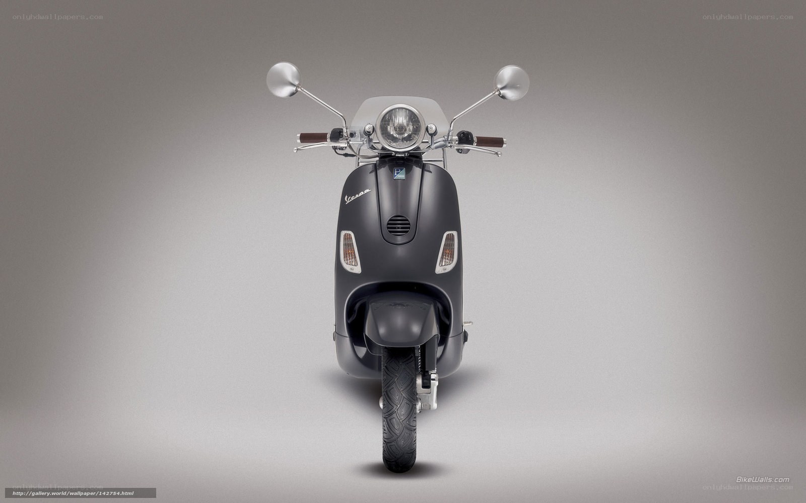 Front view of a Vespa scooter