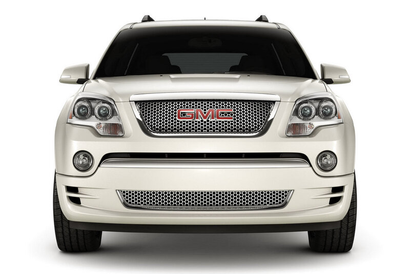 front view of a white GMC SUV