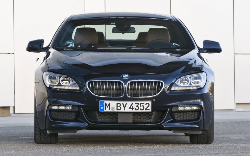 front view of black bmw