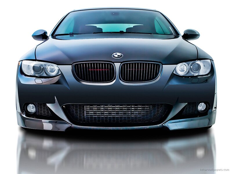 front view of black bmw car