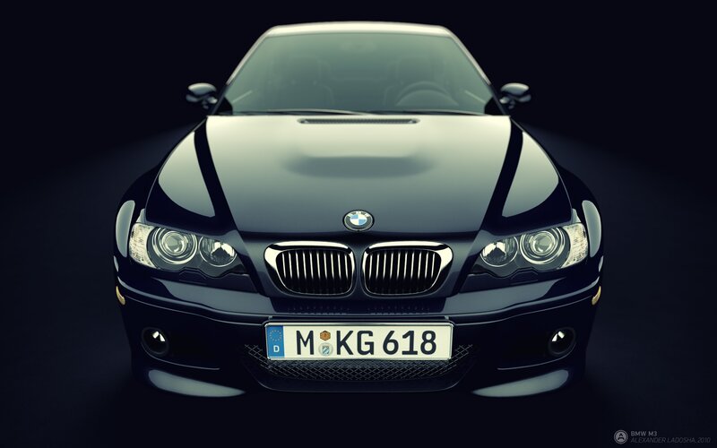 front view of black bmw m3
